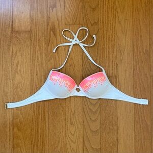 Sequined white bikini top